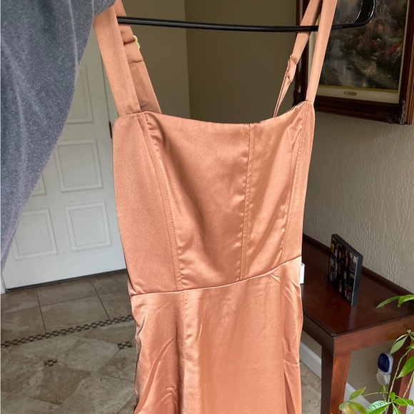 Show Me Your MuMu Clarissa Corset Dress - Copper Luxe Satin Size XS - Picture 4 of 5